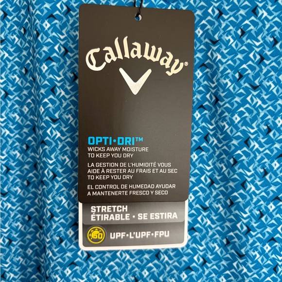 Callaway Men's Opti-Dri Patterned Blue Polo Shirt - Picture 3 of 4